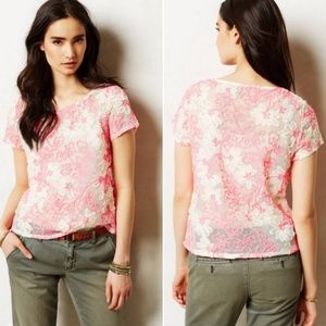Anthropologie Cherry Blossom Top in Pink
